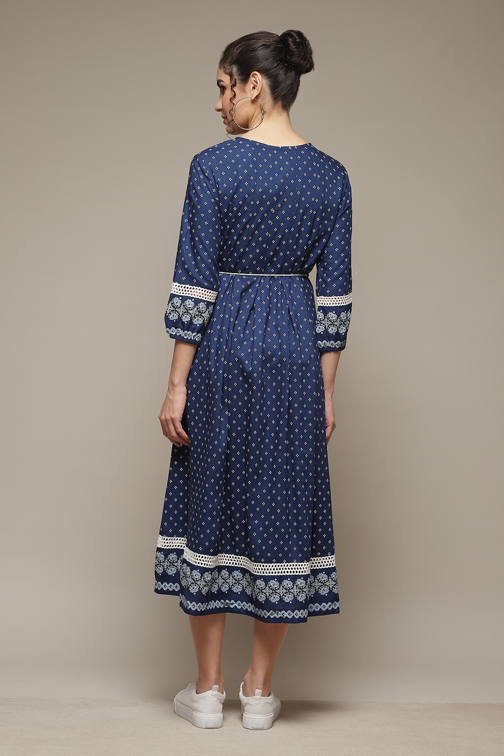 Indigo LIVA Kalidar Dress image number 4